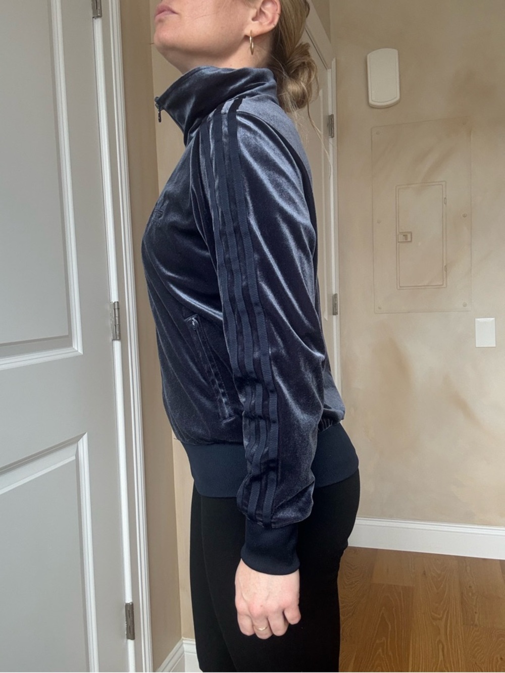 Rare Adidas blue Velvet Track Jacket with Trefoil Logo - Picture 5 of 6